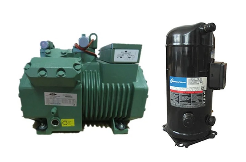 Industrial chiller compressors in reciprocating, scroll and screw types